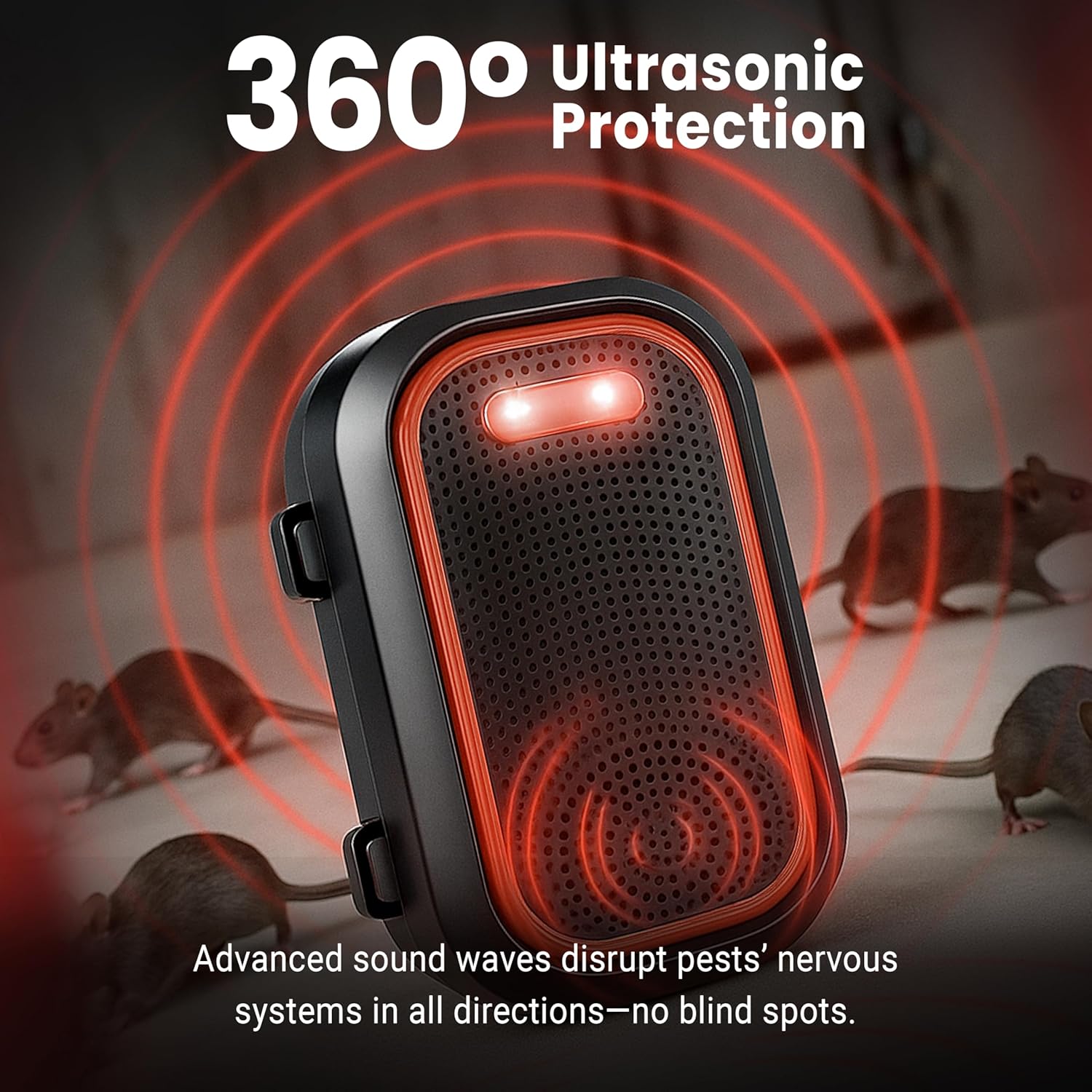 EchoRepel ultrasonic rat repellent sending 360-degree ultrasonic waves to drive rats away